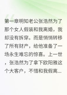 正版小说老公为小三假离婚我装傻三年报复苏晴张浩然在线免费阅读