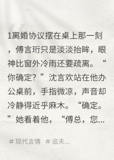 全网首发完整小说我只能说前夫哥他悔不当初主角沈言欢傅言珩在线阅读-随缘阅读网