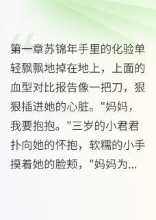 苏锦年君君江慕寒小说抖音热文我养了三年的儿子竟是助理生的完结版