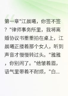 锦字流年的小说离婚后前夫跪求复合被我一脚踢开主角是江晨曦雅雅