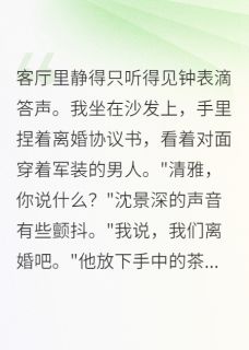 沈景深清雅张浩小说大结局在哪看-离婚吧，沈首长，我不伺候了完整版免费阅读