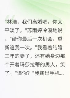 【新书】妻子嫌我穷要离婚，三年求我复婚主角苏雨婷林浩王磊全文全章节小说阅读