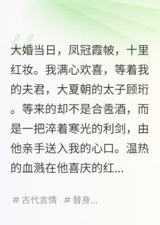 结婚当天，我被他一剑穿心(顾珩萧彻林殊薇)最新章节